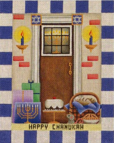 click here to view larger image of Chanukah Entryway (hand painted canvases)