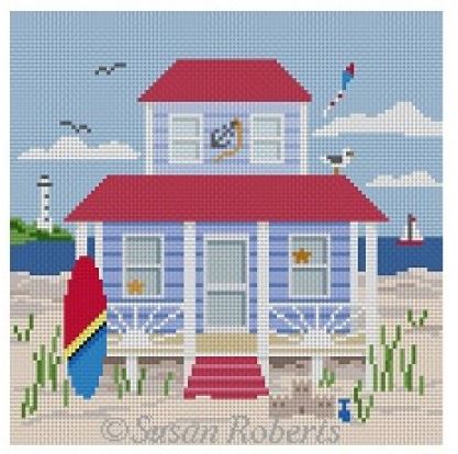 click here to view larger image of Blue Beach Cottage (hand painted canvases)