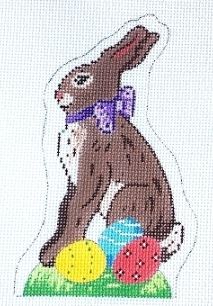 click here to view larger image of Brown Bunny and Easter Eggs (hand painted canvases)