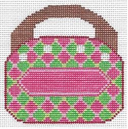click here to view larger image of Bermuda Bag - Argyle  (hand painted canvases)