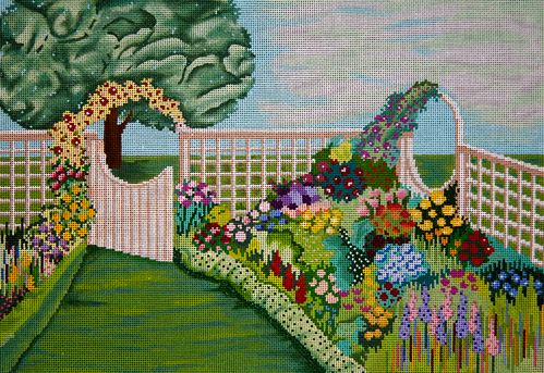 click here to view larger image of Cottage Garden Gate (hand painted canvases)