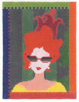 click here to view larger image of Yellow Lady w/Stitch Guide (hand painted canvases)