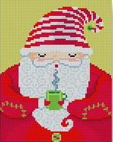 click here to view larger image of Santa w/Mug (hand painted canvases)
