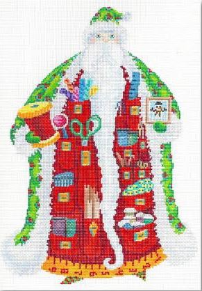 click here to view larger image of Stitcher Santa (hand painted canvases)