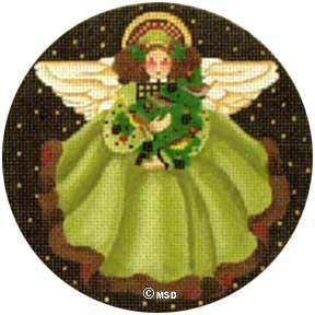 click here to view larger image of Holly Angel Ornament (hand painted canvases)