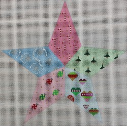 click here to view larger image of Star Ornament - Calico (hand painted canvases)