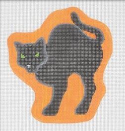 click here to view larger image of Arched Black Cat  (hand painted canvases)