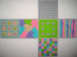 click here to view larger image of 3D Cubes - Patchwork (hand painted canvases)