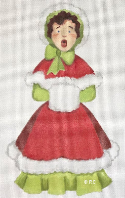 click here to view larger image of Woman Caroler (hand painted canvases)