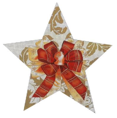 click here to view larger image of Gold Damask Tree Topper Star (hand painted canvases)