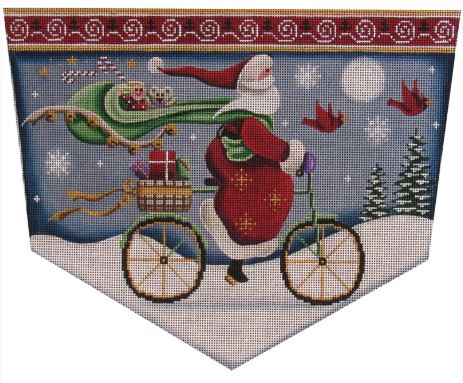 click here to view larger image of Bicycle Santa (hand painted canvases)