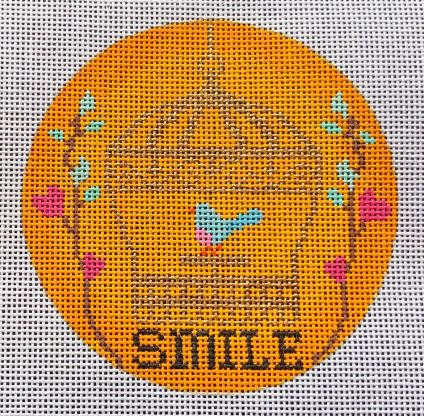 click here to view larger image of Birdcage Ornament - Smile (hand painted canvases)