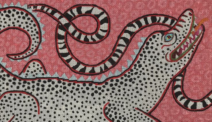 click here to view larger image of Folkart Gator/Snake (hand painted canvases)