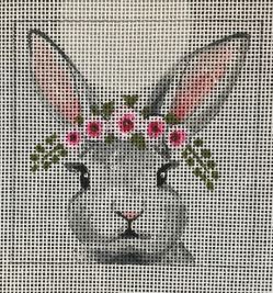 click here to view larger image of Bunny w/Floral Crown (hand painted canvases)