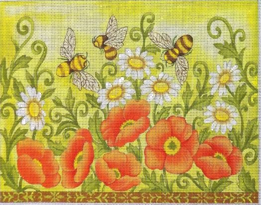 click here to view larger image of Bees and Wild Flowers (hand painted canvases)