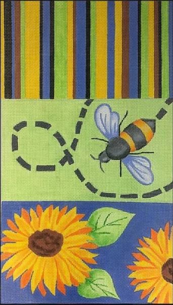 click here to view larger image of Bee Purse Tri Fold (hand painted canvases)
