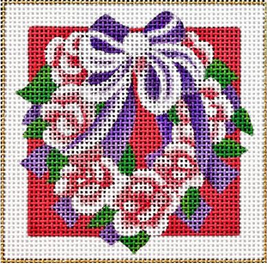 click here to view larger image of Wreath Square (hand painted canvases)
