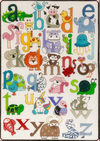 click here to view larger image of Animal Alphabet (hand painted canvases)