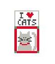 click here to view larger image of I Love Cats (hand painted canvases)