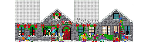 click here to view larger image of Santa Village - Santas House (hand painted canvases)