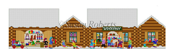 click here to view larger image of Santa Village - Workshop (hand painted canvases)