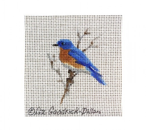 click here to view larger image of Blue Bird on Branch (hand painted canvases)