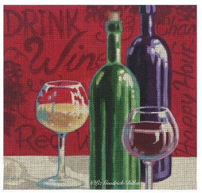 click here to view larger image of Wine Time (hand painted canvases)
