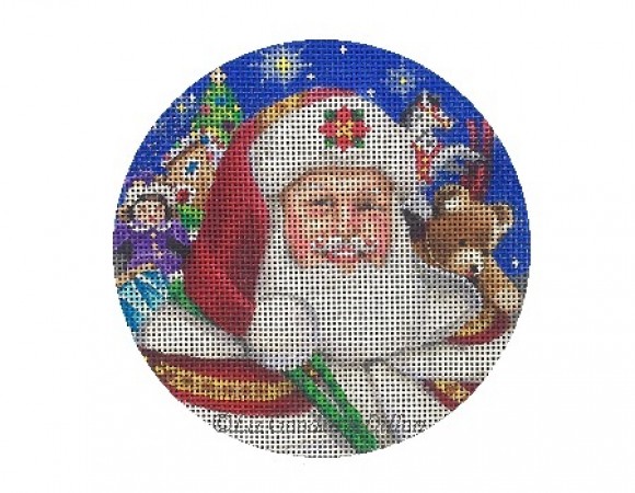 click here to view larger image of Up on the Rooftop Santa Face (hand painted canvases)