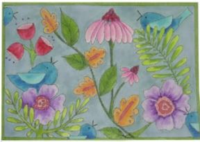 click here to view larger image of Birds and Flowers (hand painted canvases)