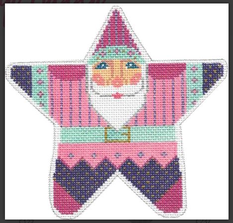 click here to view larger image of Faberge Star Santa (hand painted canvases)