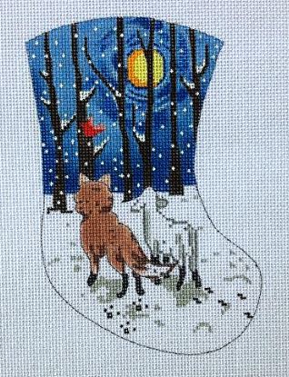 click here to view larger image of Fox and Lamb Looking at Moon (hand painted canvases)