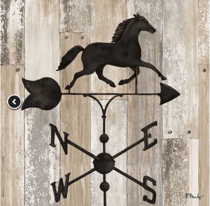 click here to view larger image of Wrought Iron Vane I (hand painted canvases)