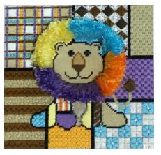 click here to view larger image of Colorful Lion (hand painted canvases)