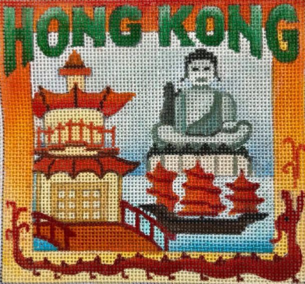 click here to view larger image of Postcard - Hong Kong (hand painted canvases)