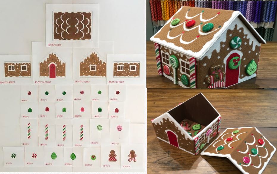 click here to view larger image of Gingerbread House Advent Calendar (hand painted canvases)