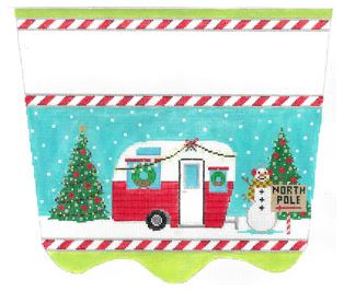 click here to view larger image of Christmas Camper Stocking Cuff (hand painted canvases)