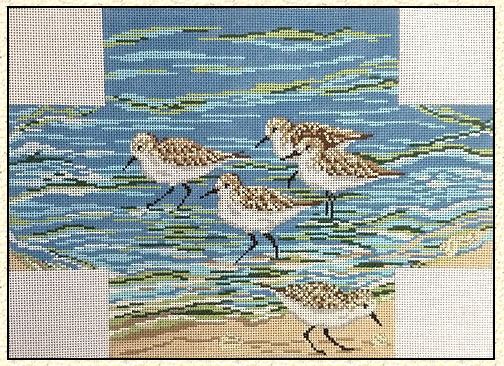 click here to view larger image of Sanderlings Brick Cover (hand painted canvases)