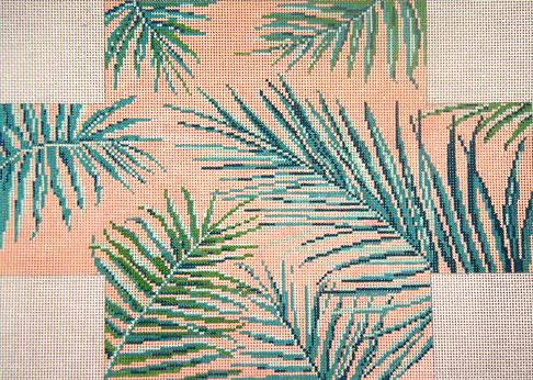 click here to view larger image of Palm Fronds Brick Cover (hand painted canvases)