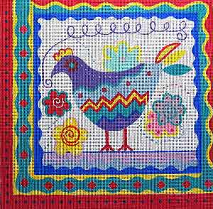 click here to view larger image of Carnival Chicken (hand painted canvases)