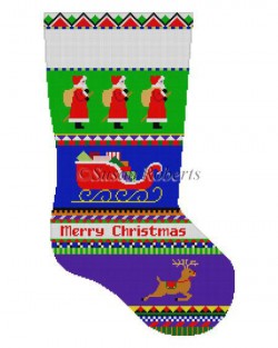 click here to view larger image of Bold Stripe Santa Stocking (hand painted canvases)