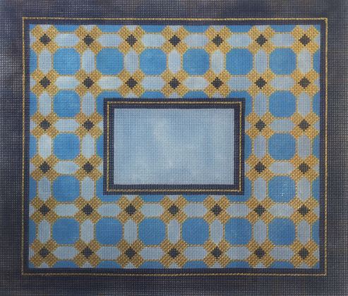 click here to view larger image of Blue Geometric II Tallis (hand painted canvases)