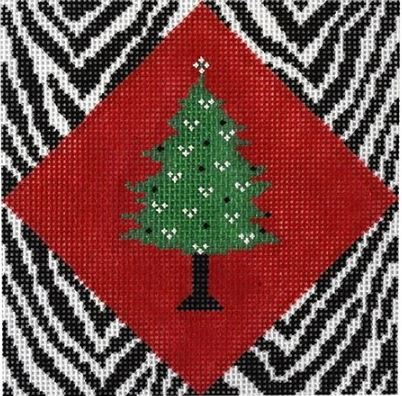 click here to view larger image of Christmas Tree on Zebra (hand painted canvases)