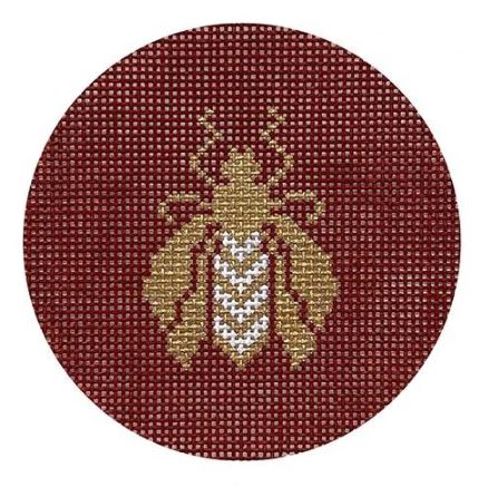 click here to view larger image of Bee Round - Red (hand painted canvases)