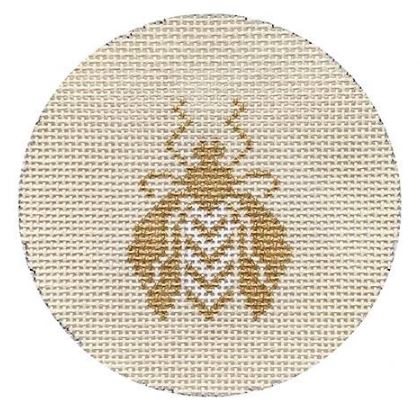 click here to view larger image of Bee Round - Cream (hand painted canvases)