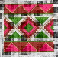 click here to view larger image of Pink/Orange/Chartreuse Mexican Geometric 1 (hand painted canvases)