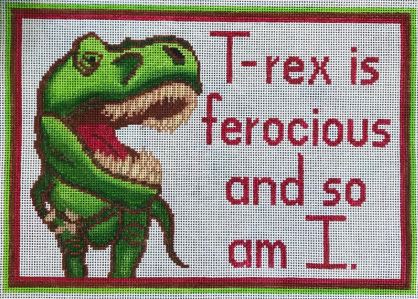 click here to view larger image of T Rex Is Ferocious and So Am I (hand painted canvases)