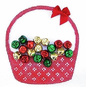 click here to view larger image of Jingle Bells Basket (hand painted canvases)