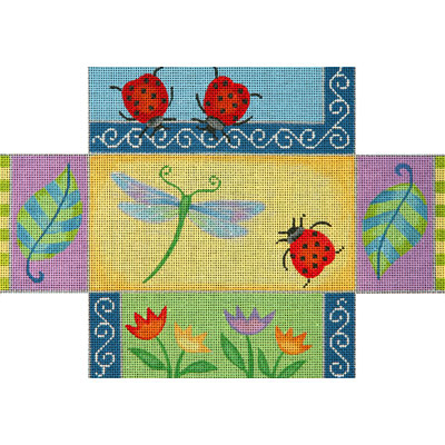 click here to view larger image of Dragonfly Patchwork Brick Cover (hand painted canvases)