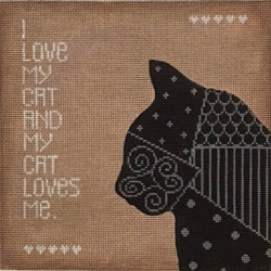 click here to view larger image of I Love My Cat (hand painted canvases)