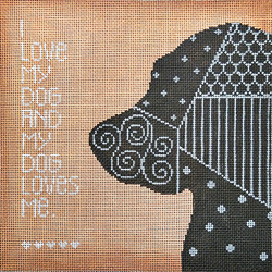 click here to view larger image of I Love My Dog (hand painted canvases)